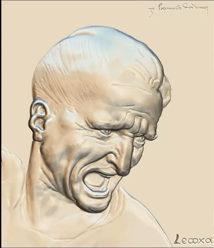 3D warrior leonardo da vinci guerriero 3D print model_0