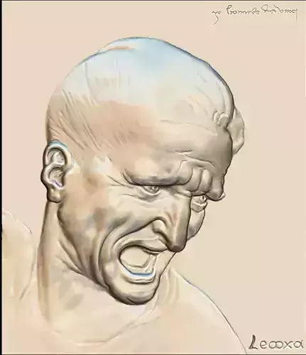 3D warrior leonardo da vinci guerriero