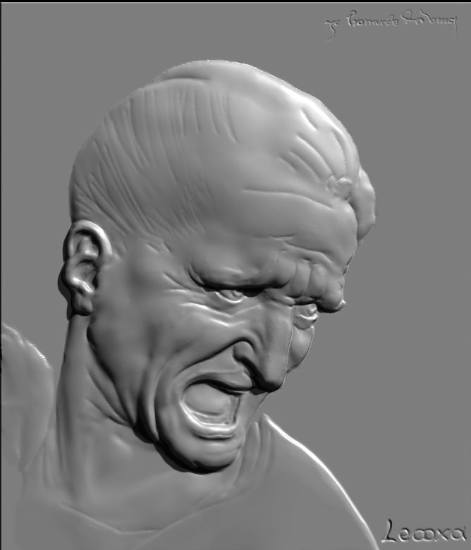 3D warrior leonardo da vinci guerriero 3D print model_6