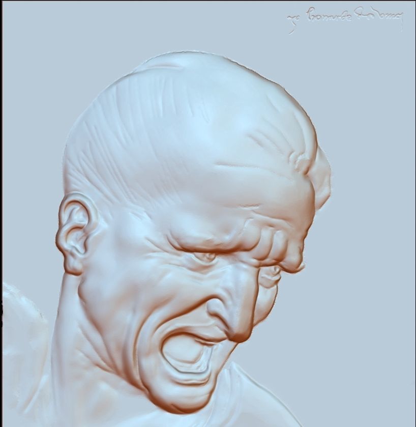 3D warrior leonardo da vinci guerriero 3D print model_4