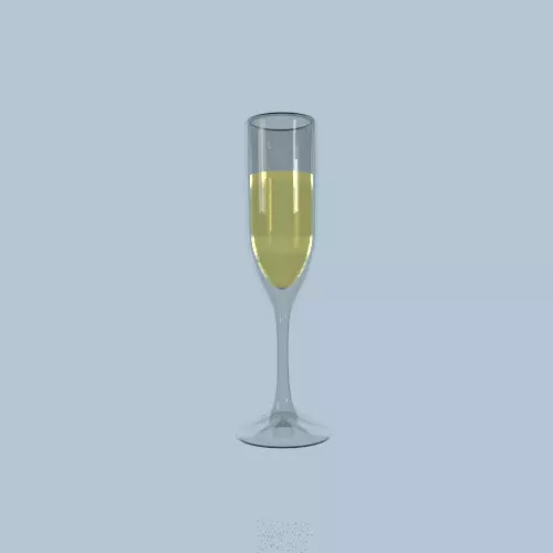 glass of champagne 3D model