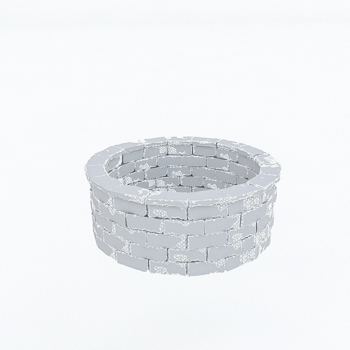 The Old Stone Well Low-poly 3D model_2