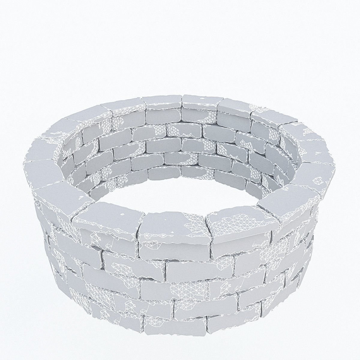 The Old Stone Well Low-poly 3D model_4