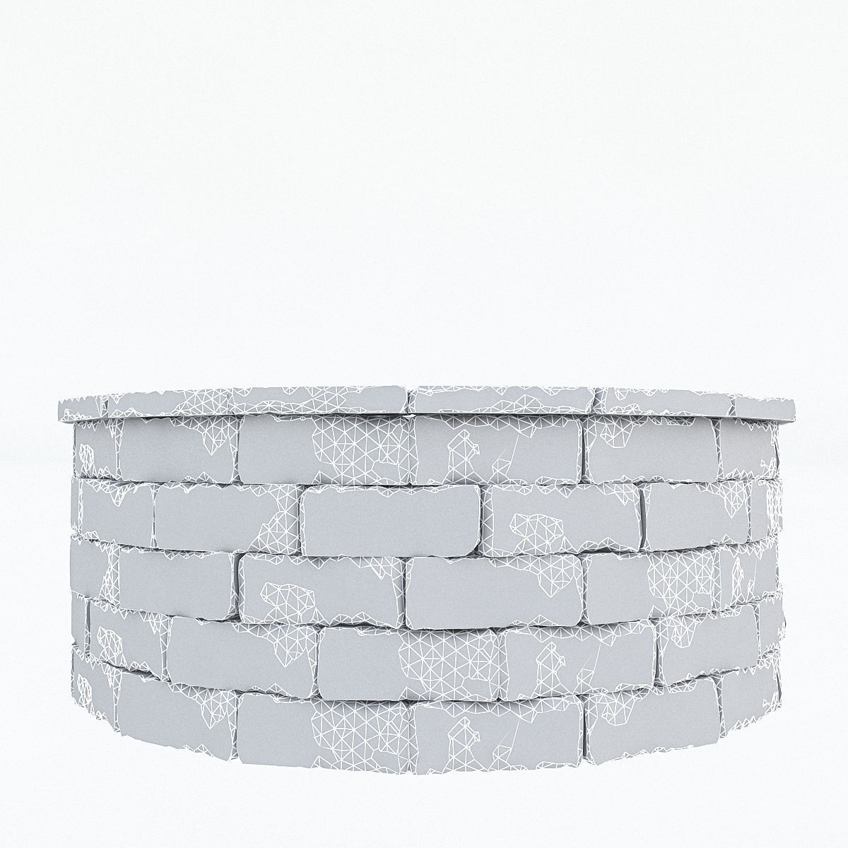 The Old Stone Well Low-poly 3D model_6