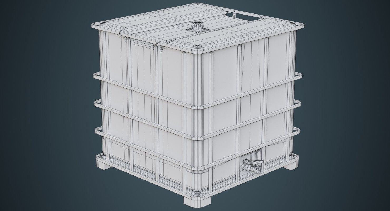 IBC Tote 2A Low-poly 3D model_6