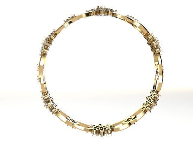 Bangle snowflake 3D print model_2