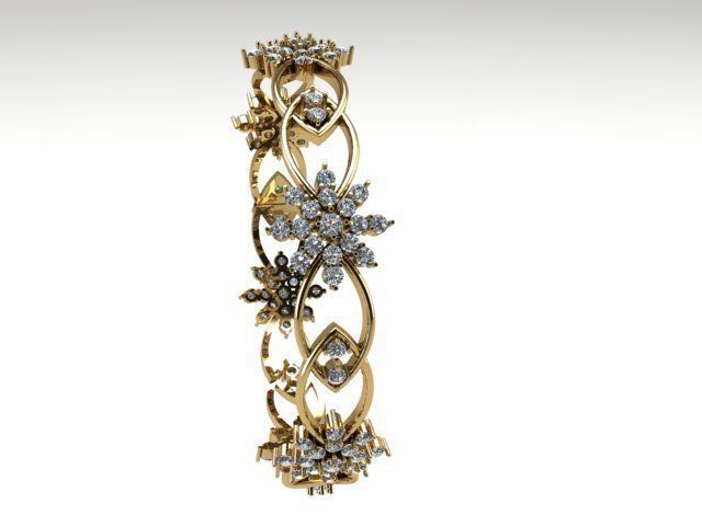 Bangle snowflake 3D print model_1