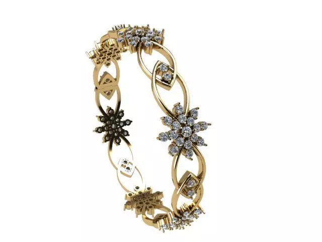 Bangle snowflake 3D print model_0