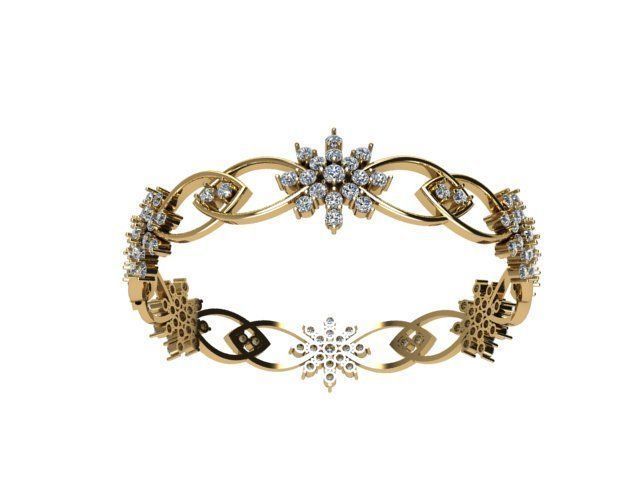 Bangle snowflake 3D print model_3