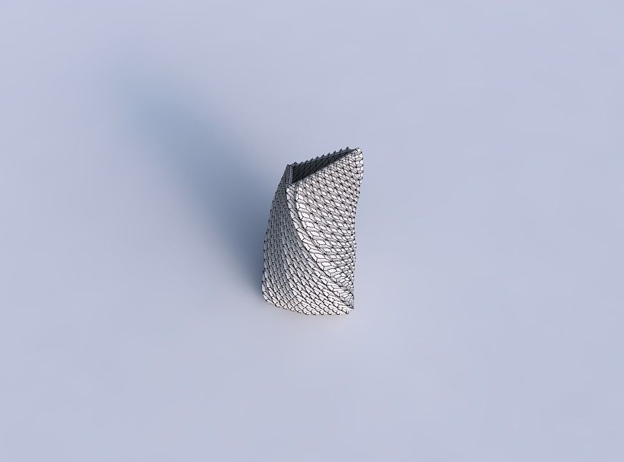 Vase twist tipped triangle with bent extruded pattern 3D print model_6