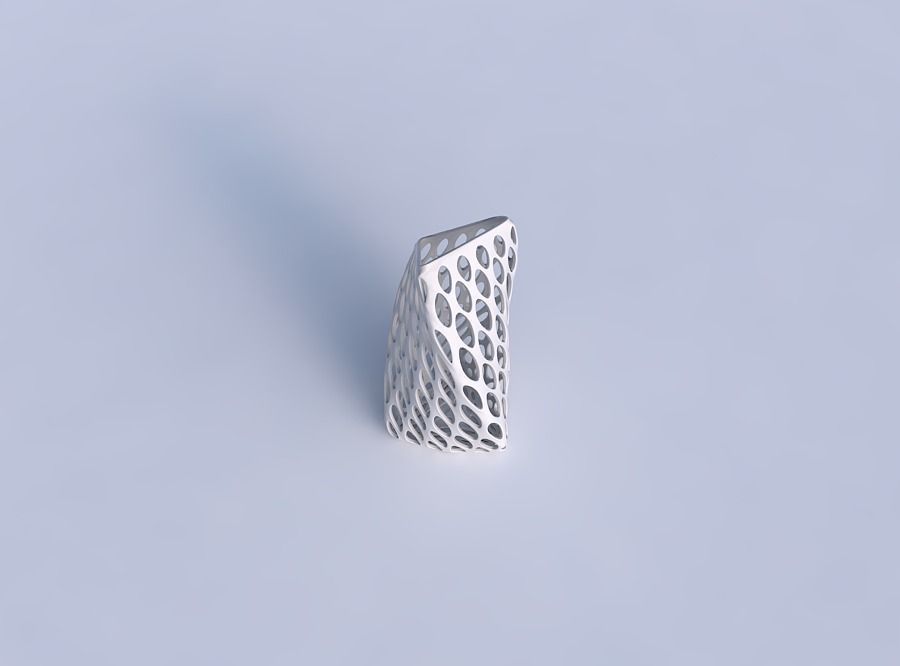 Vase twist tipped triangle with bubble grid lattice 3D print model_1