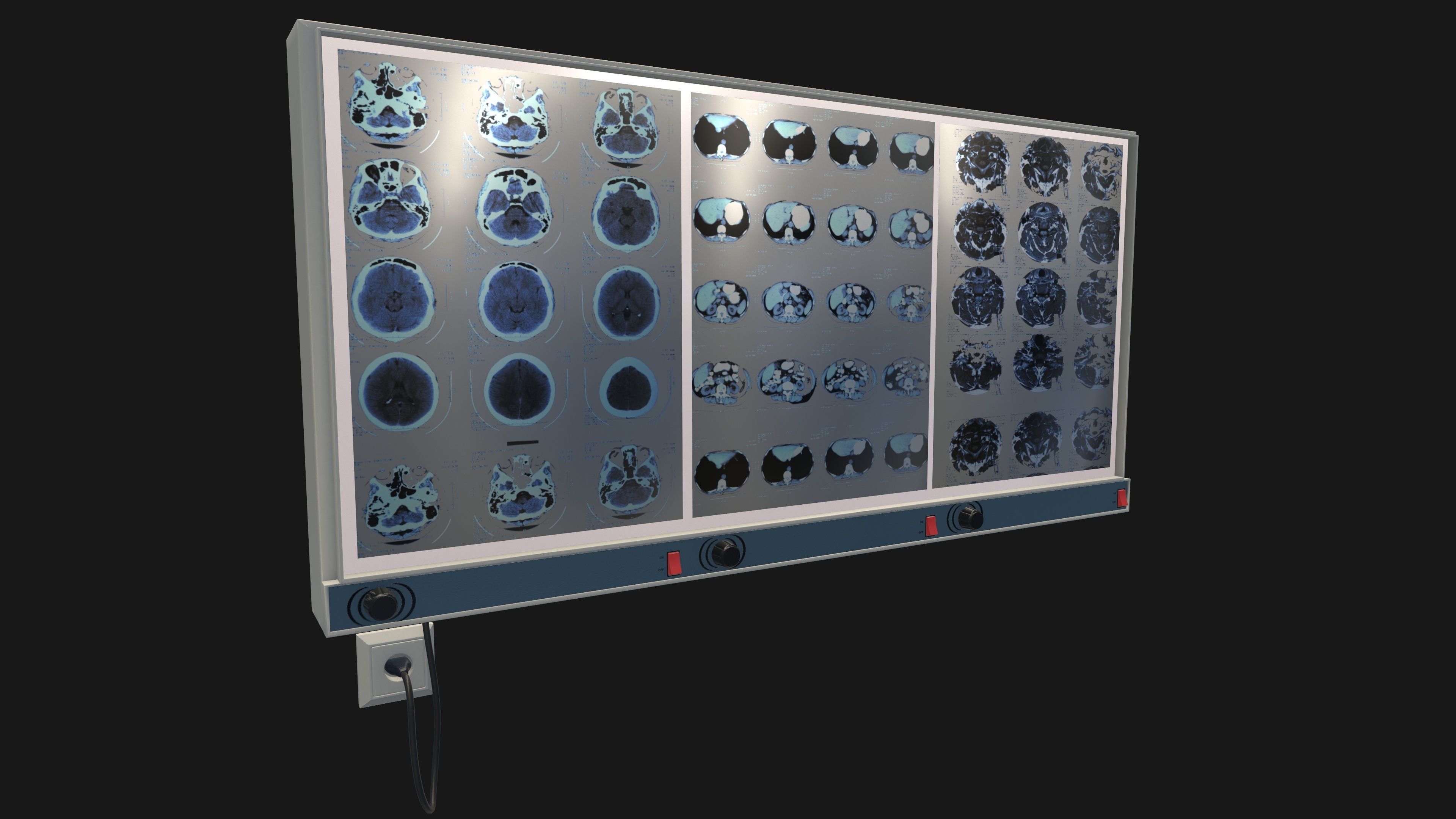 screen x ray film viewer Game ready 3D model_4