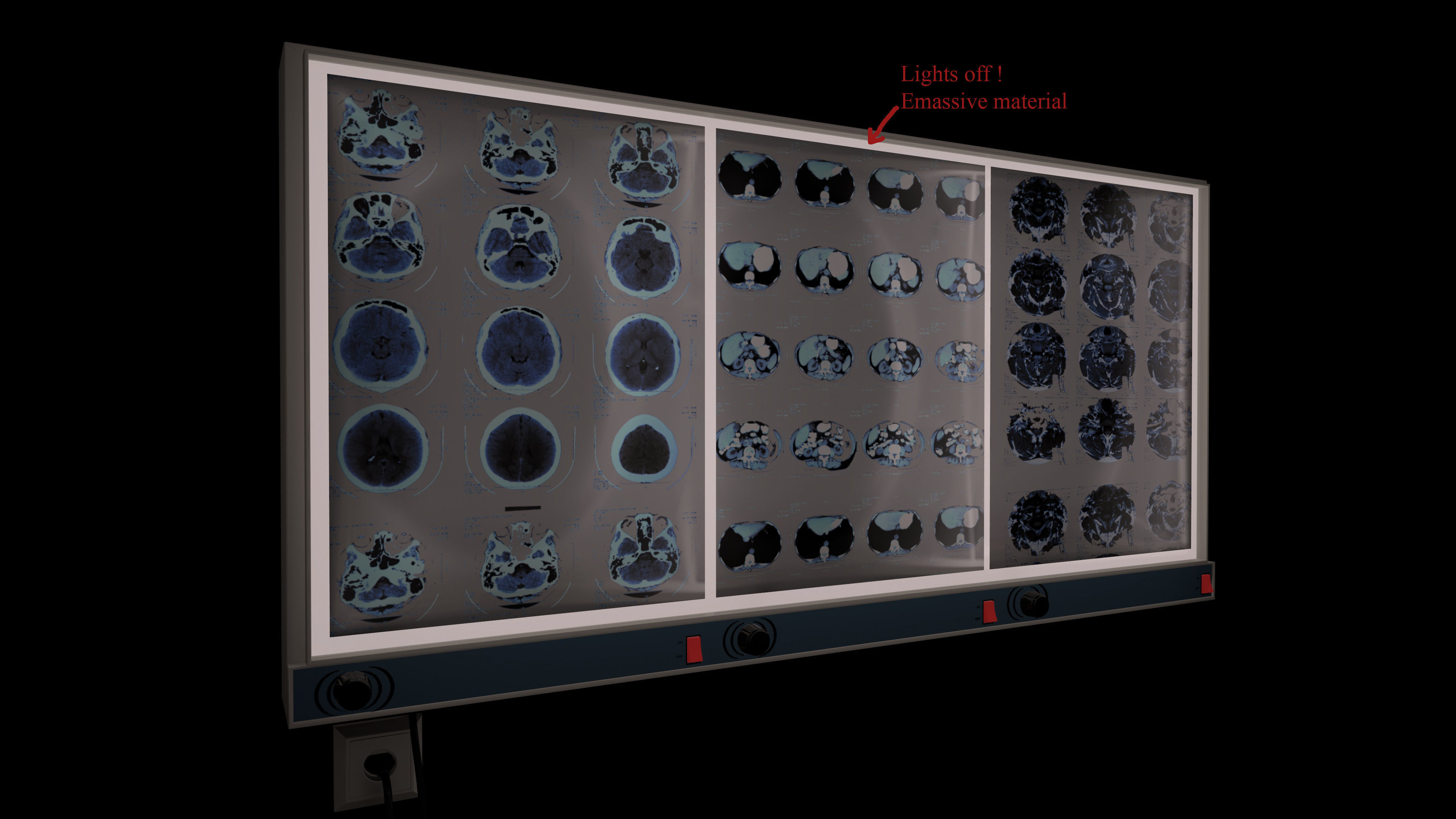 screen x ray film viewer Game ready 3D model_3