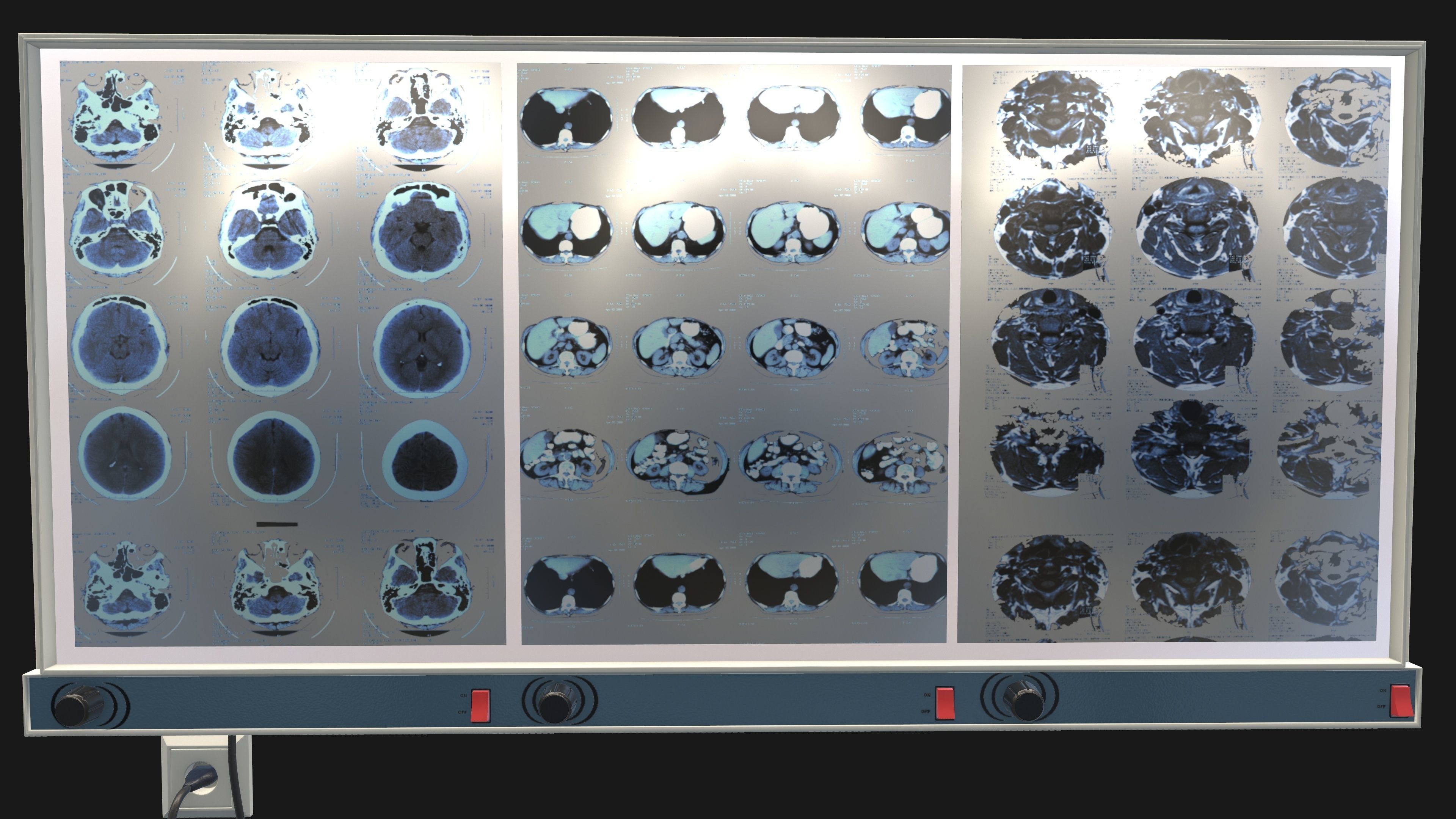 screen x ray film viewer Game ready 3D model_7