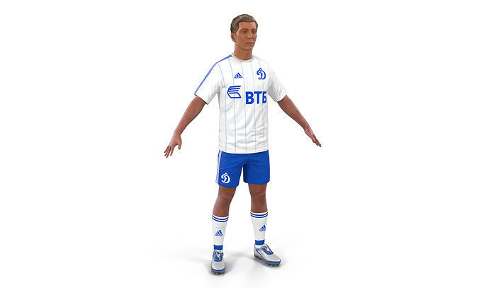 Soccer Player Dynamo with Hair 3D model