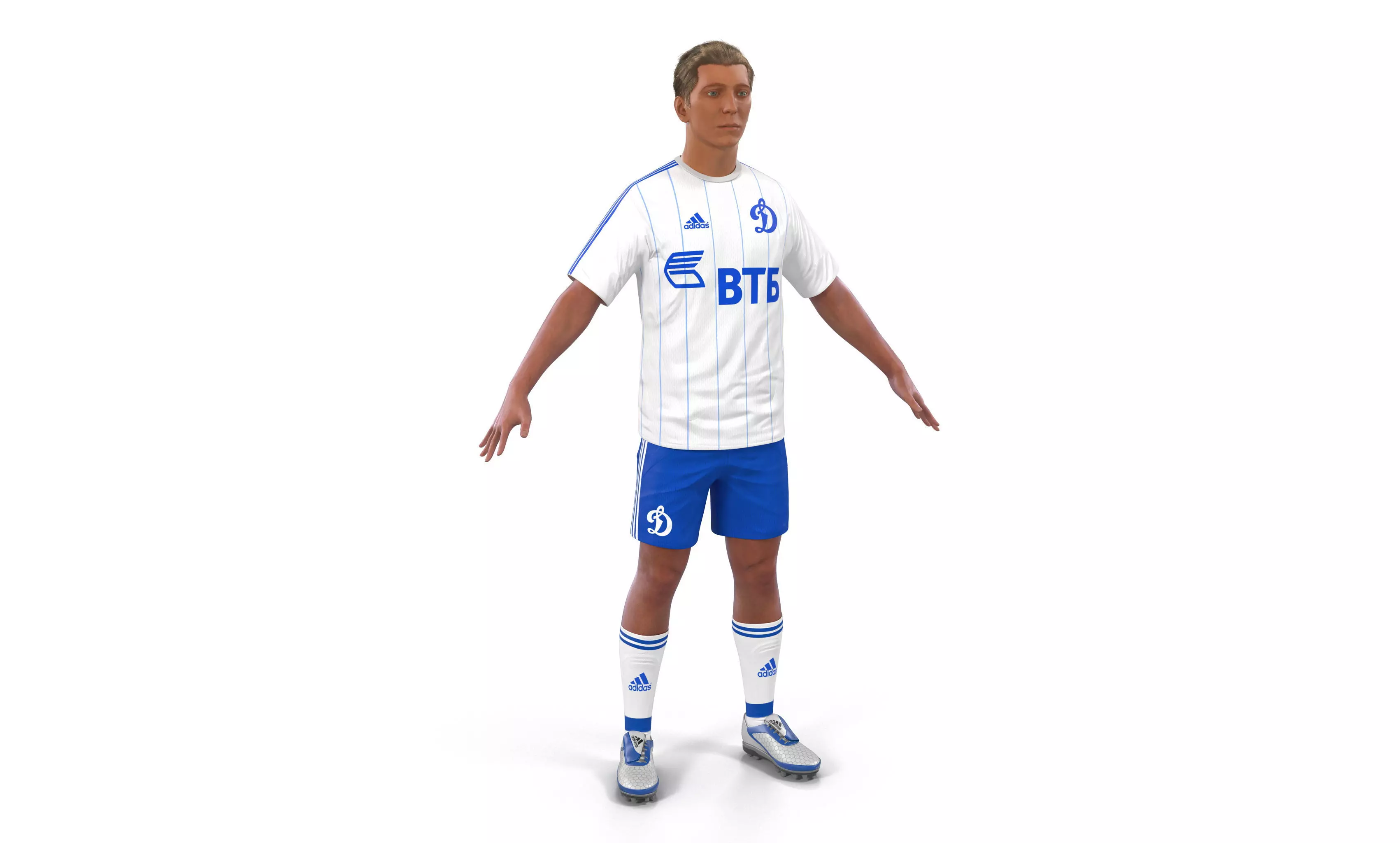 Soccer Player Dynamo with Hair 3D model