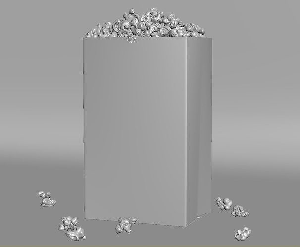 Popcorn Bag 3D model 4
