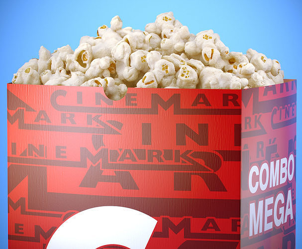 Popcorn Bag 3D model 2