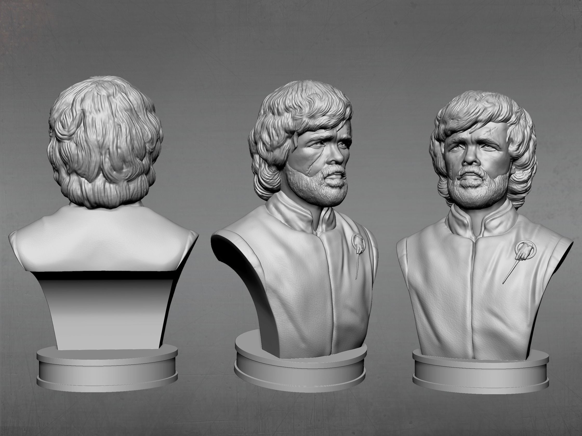 Tyrion bust of character from game of thrones 3D print model_14