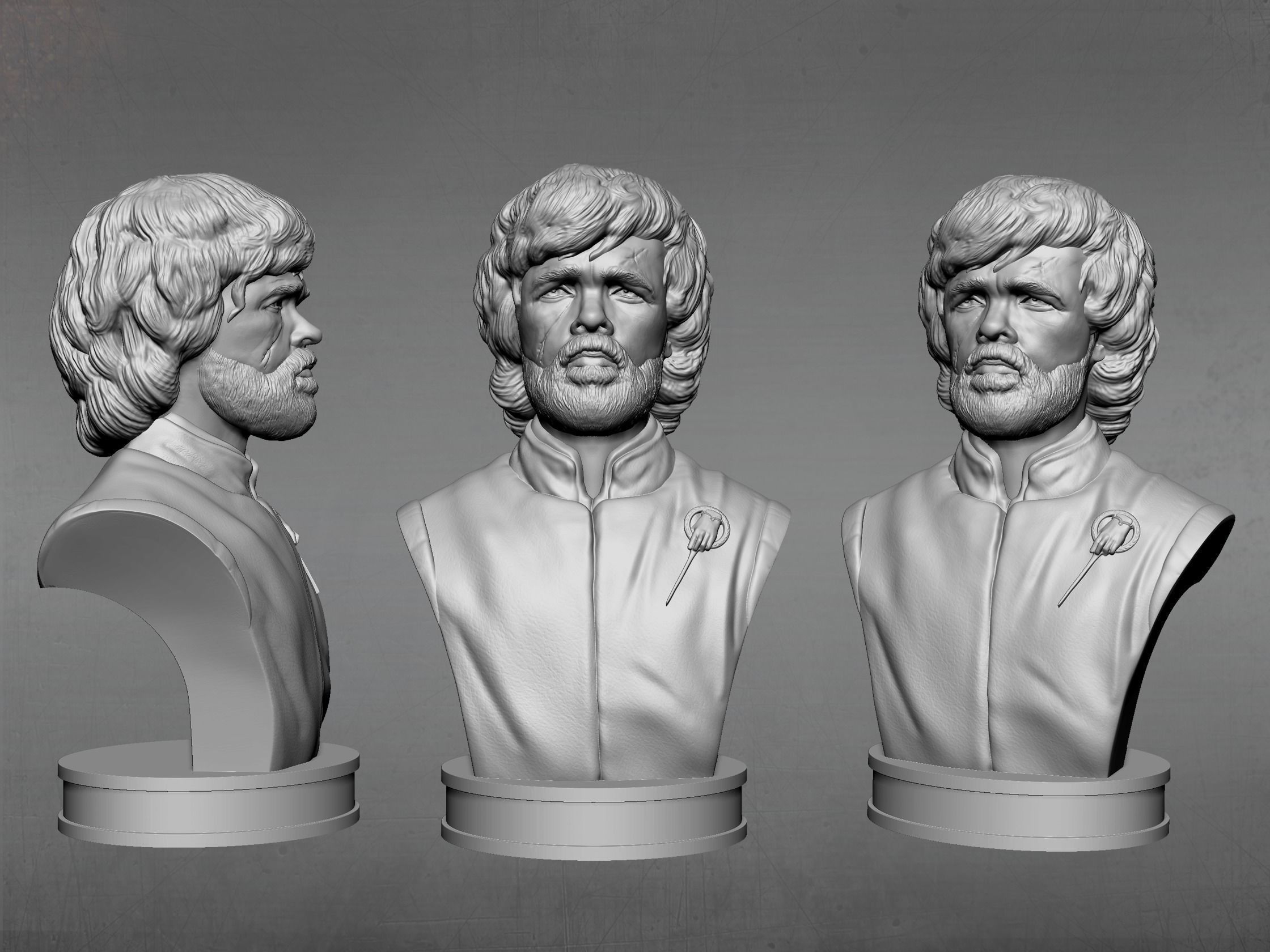 Tyrion bust of character from game of thrones 3D print model_1