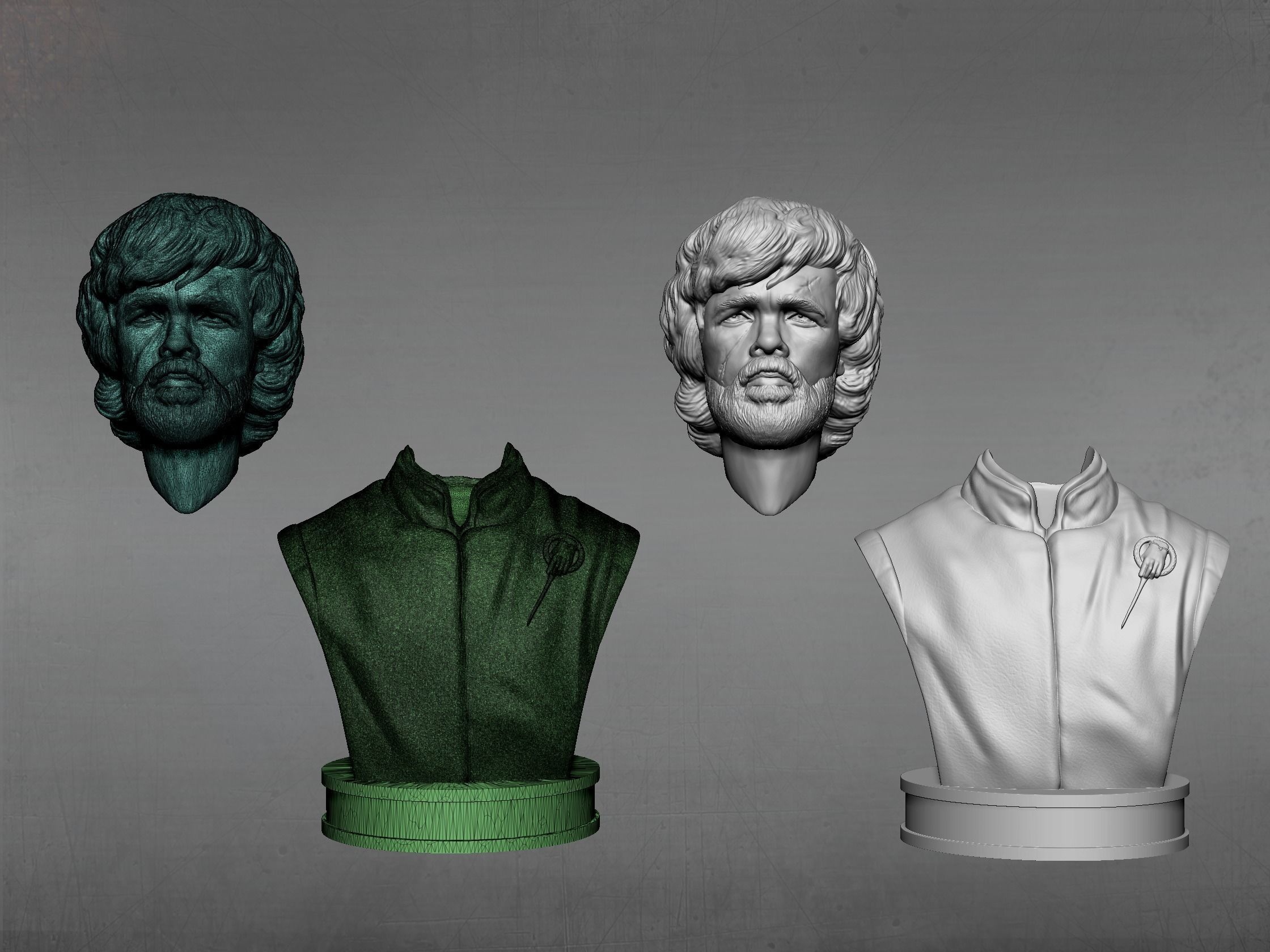 Tyrion bust of character from game of thrones 3D print model_6