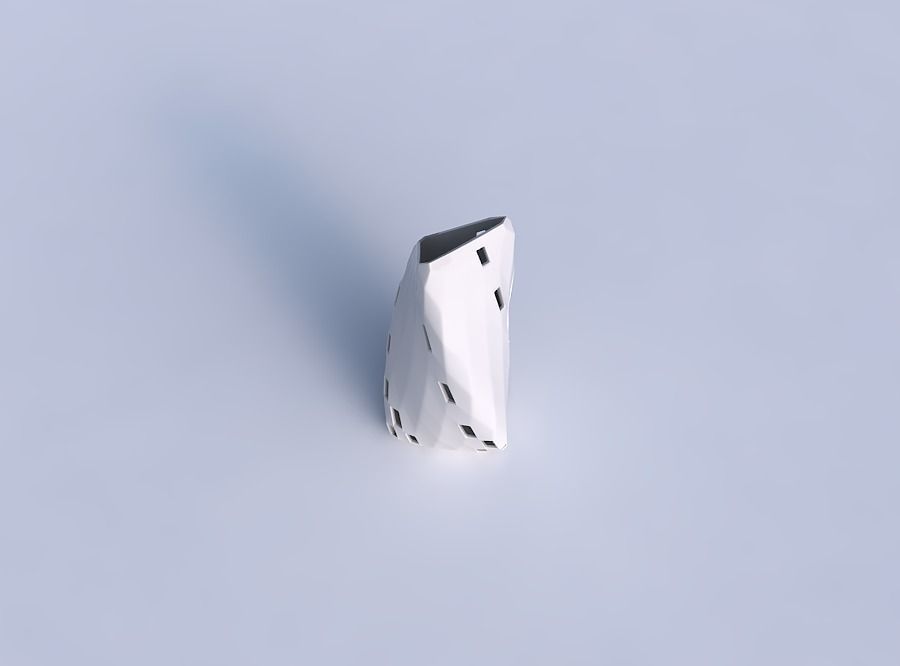 Vase twist tipped triangle with checker grid lattice 3 3D print model_1