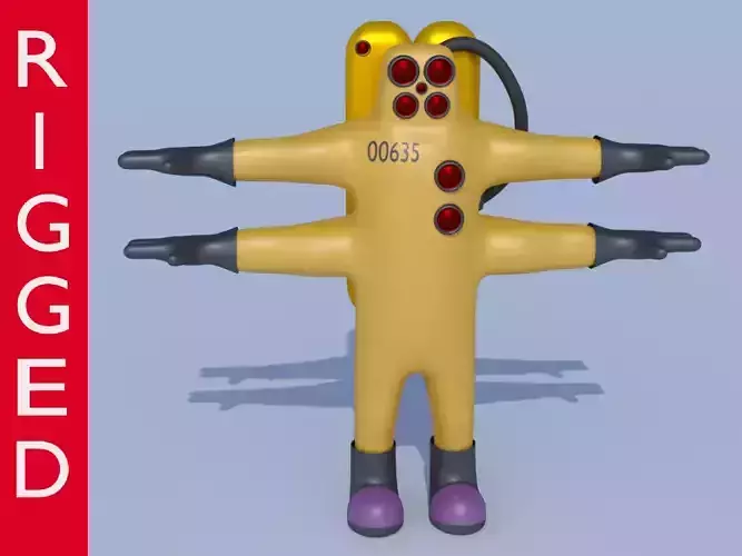 Low-Poly Monsters INC CDA agent alien monster 3D model rigged