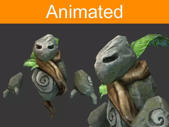 Character Flying Golem Low-poly 3D model_0