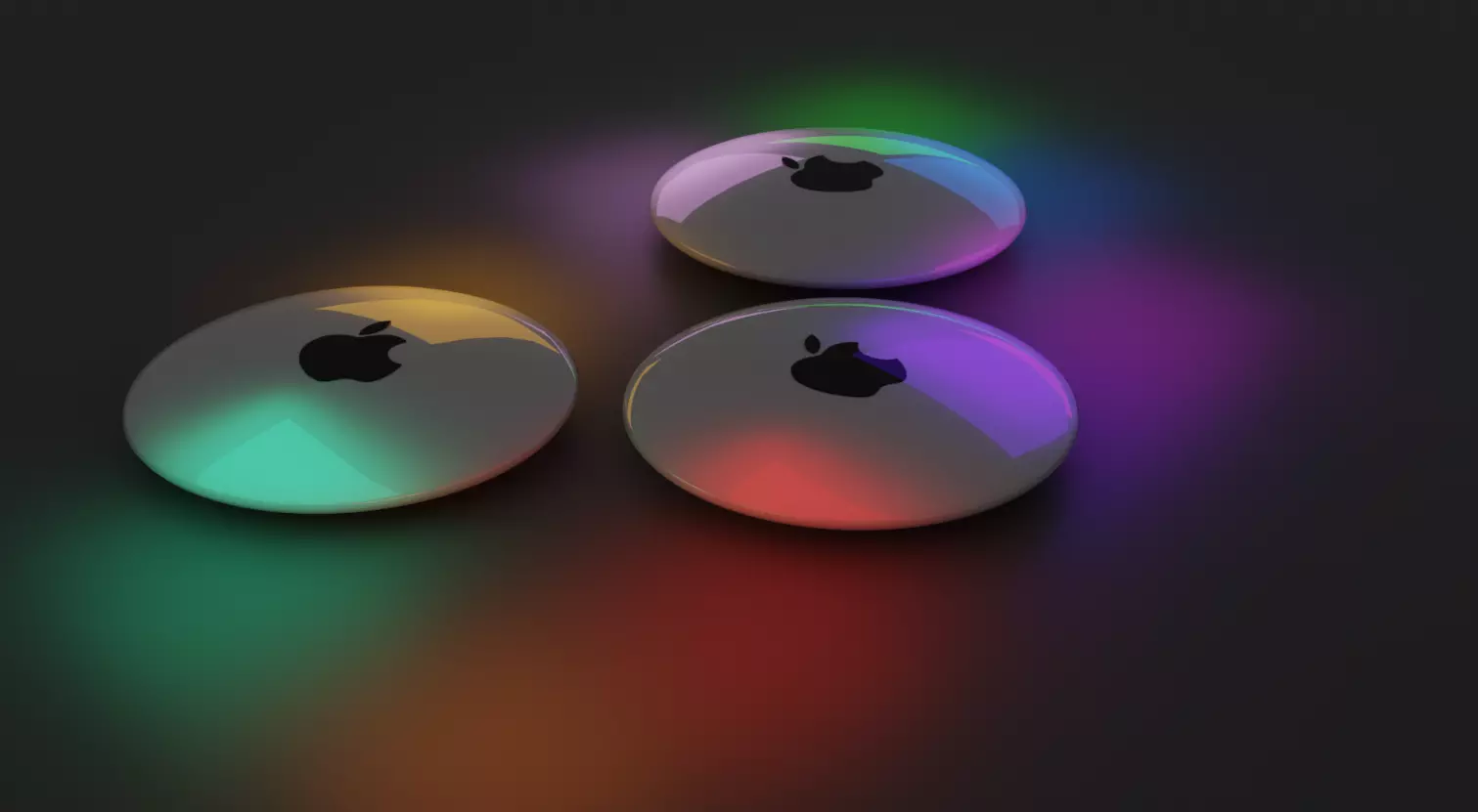 AirTags three colorful apple buttons 3D model | CGTrader