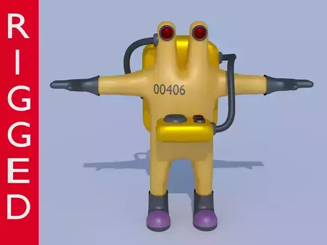 Low-Poly Monsters INC CDA agent alien monster 3D rigged model  Low-poly 3D model