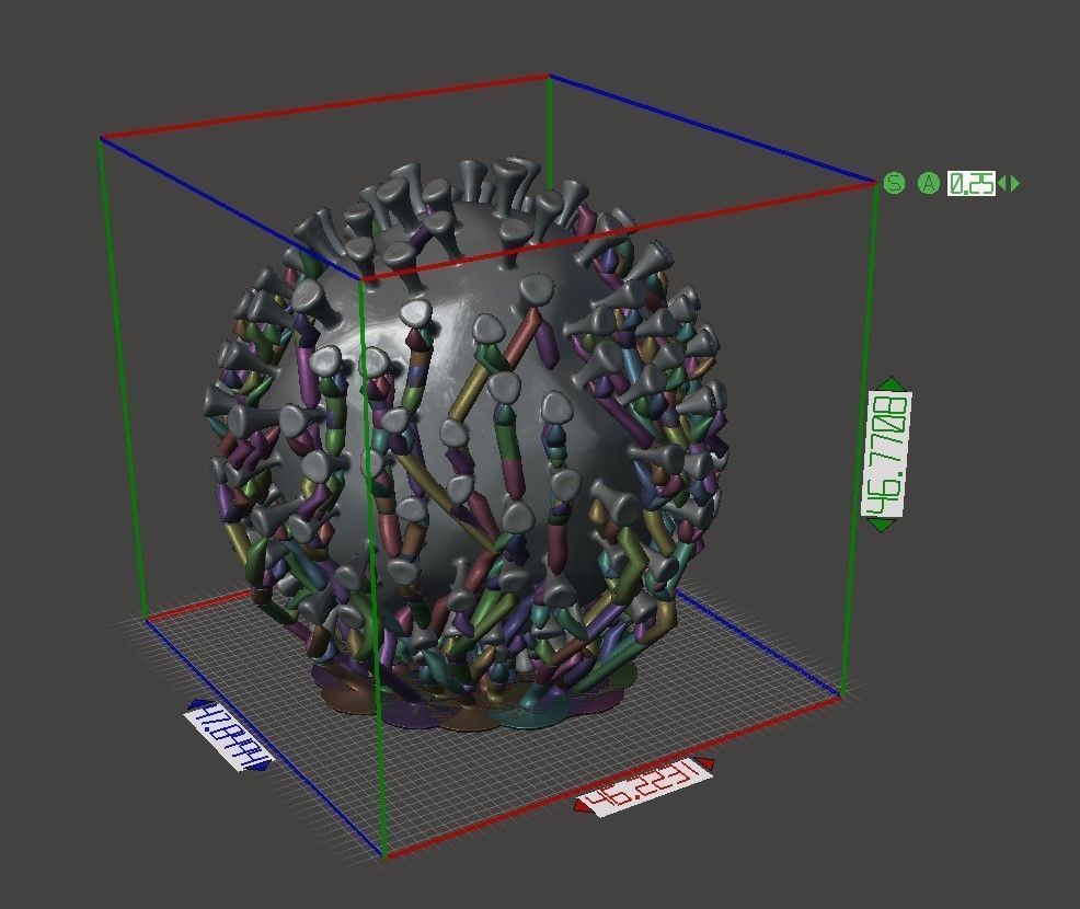Covid-19 Novel Corona Virus Transmission Cell 3D print model_4