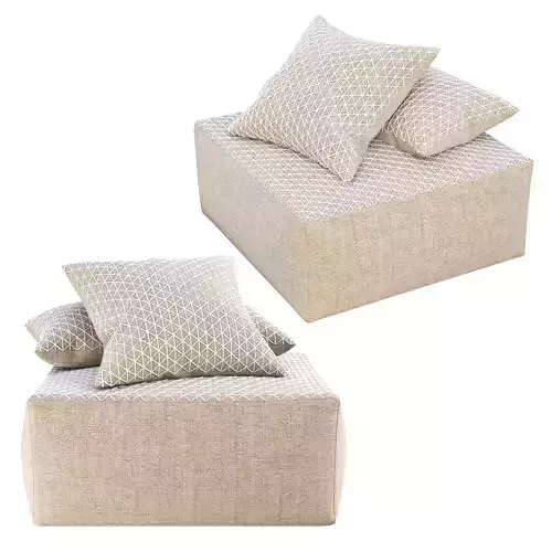 GAN RAW square jute pouf