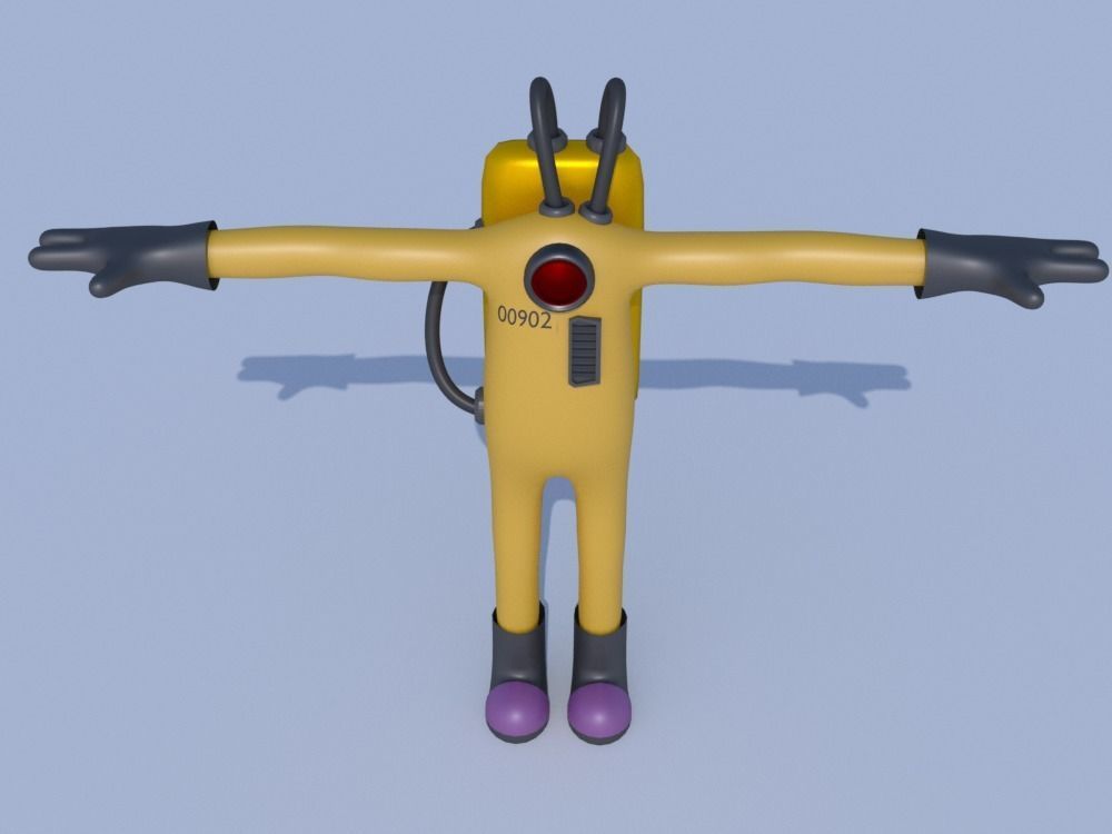 Low-Poly Monsters INC Tall CDA agent rigged 3D model alien Low-poly 3D model_3