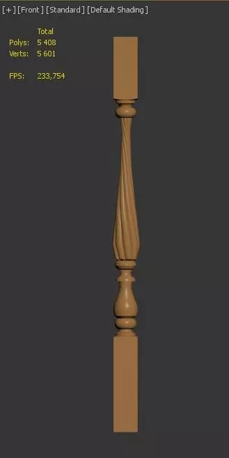 balyasina wooden pole 3D model_0