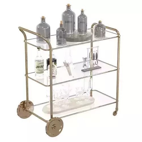 Terrace bar cart trolley 3D model