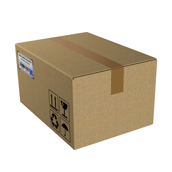 Cardboard box 3D model_3