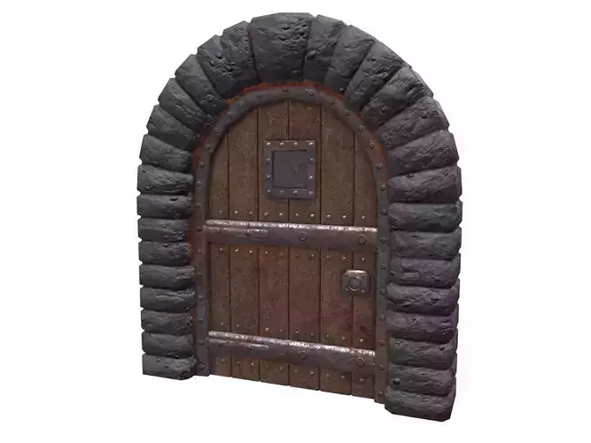 Medieval Door Low-poly 3D model