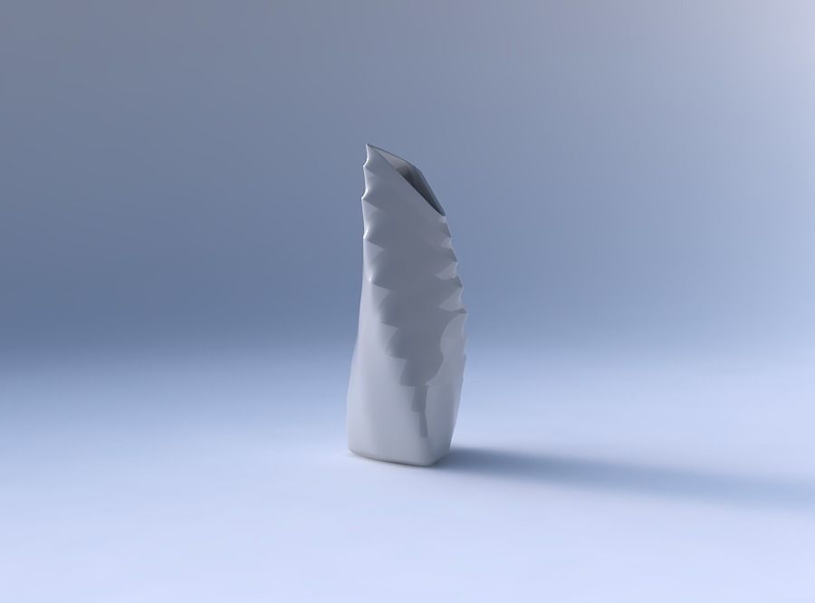 Vase twist tipped triangle with curved horizontal sections 3D print model_4