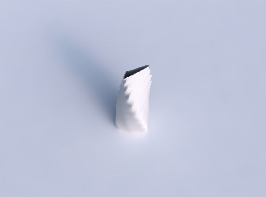 Vase twist tipped triangle with curved horizontal sections 3D print model_1