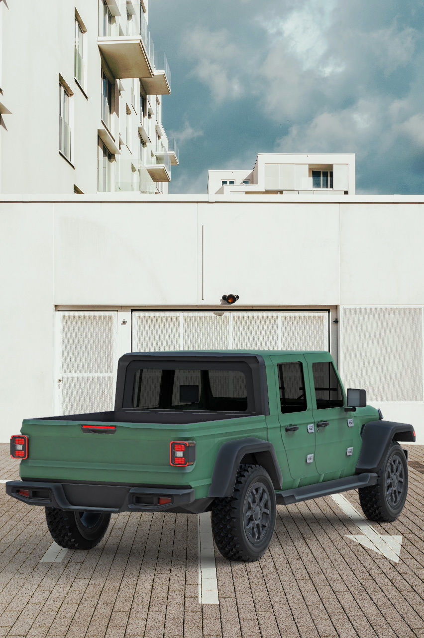 Jeep Pickup Truck Gladiator Low-poly 3D model_1
