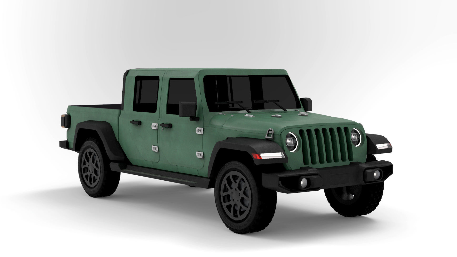 Jeep Pickup Truck Gladiator Low-poly 3D model_2