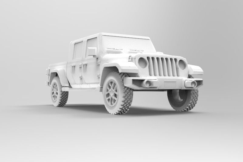 Jeep Pickup Truck Gladiator Low-poly 3D model_11