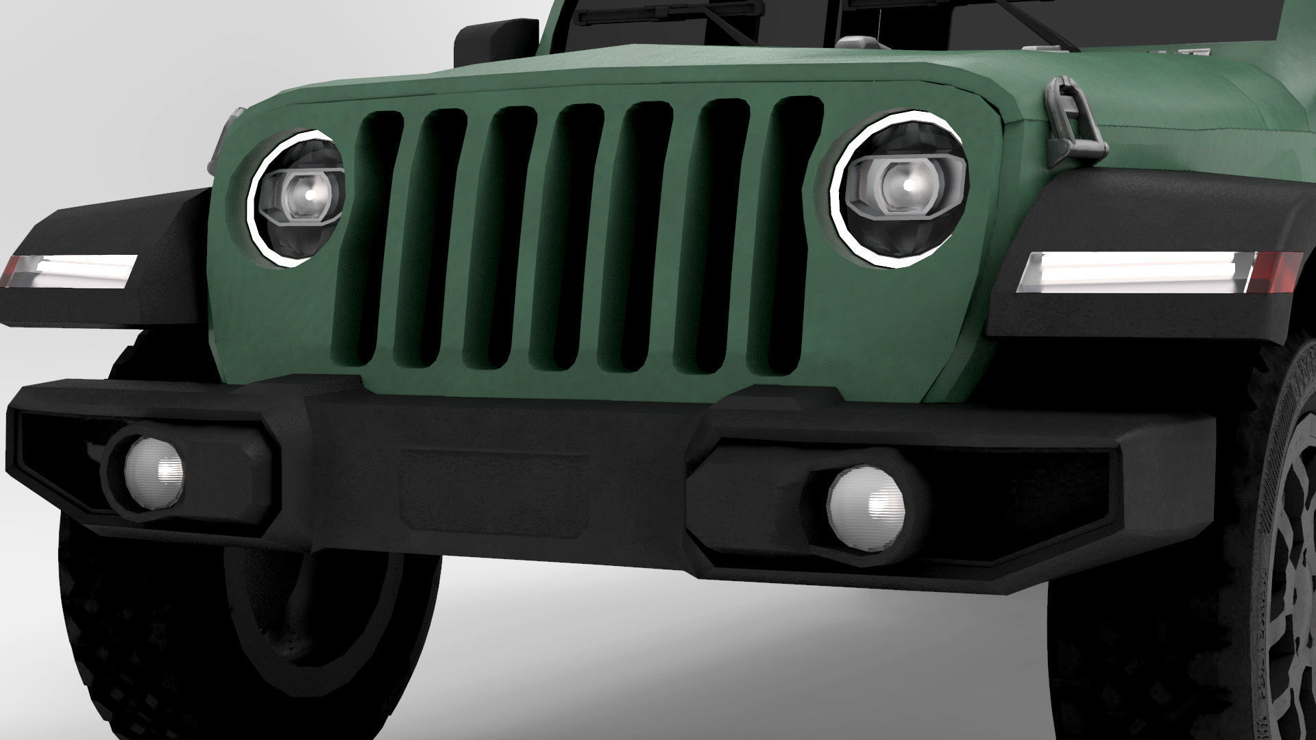 Jeep Pickup Truck Gladiator Low-poly 3D model_6