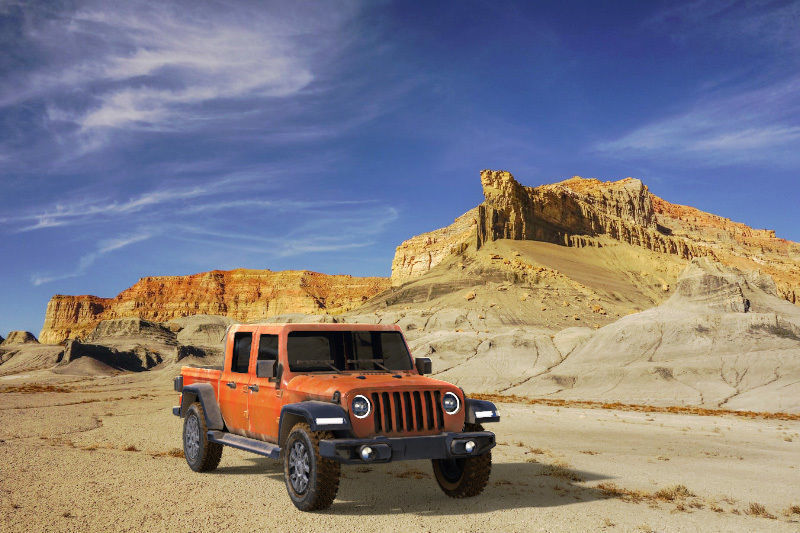Jeep Pickup Truck Gladiator Low-poly 3D model_9