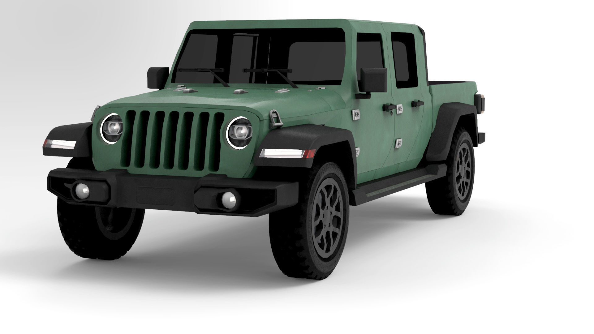 Jeep Pickup Truck Gladiator Low-poly 3D model_5