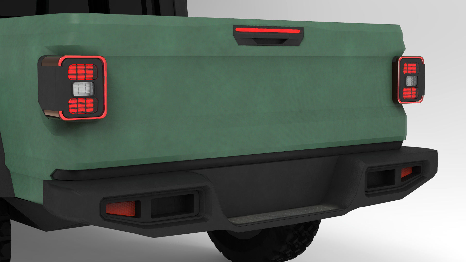 Jeep Pickup Truck Gladiator Low-poly 3D model_4