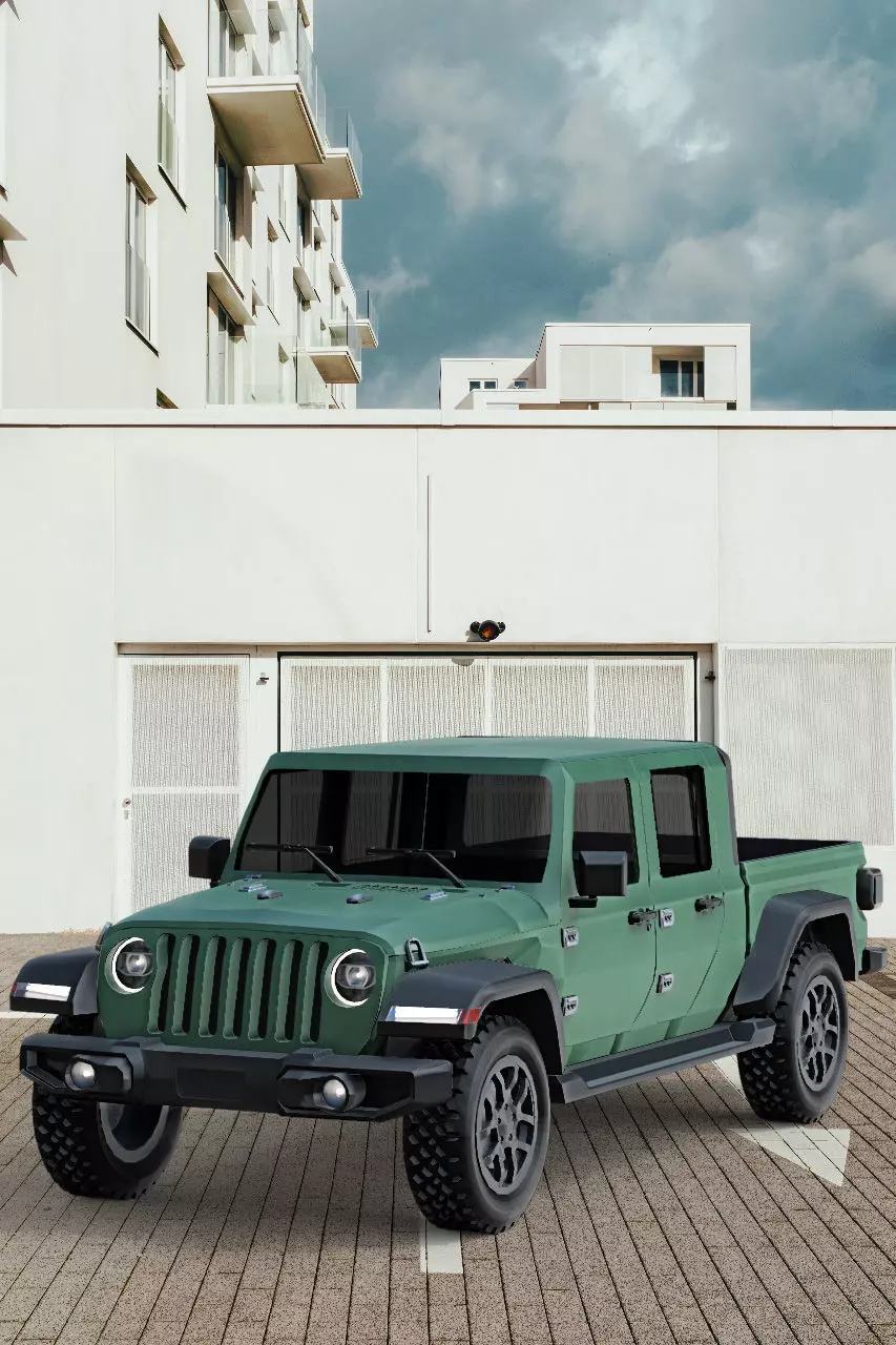 Jeep Pickup Truck Gladiator Low-poly 3D model_0