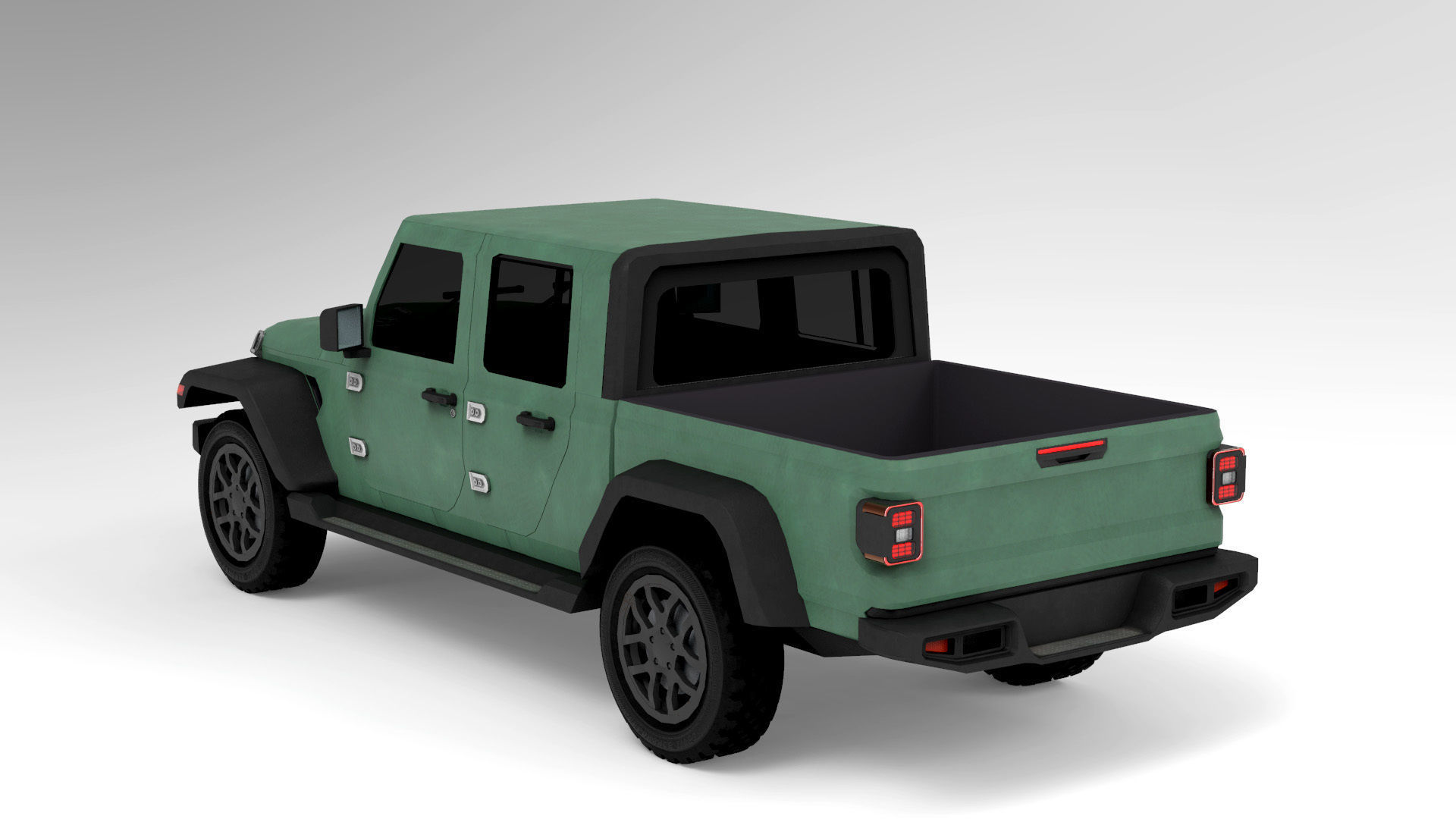 Jeep Pickup Truck Gladiator Low-poly 3D model_3