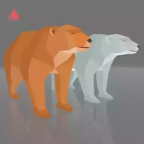 LOW POLY BEAR RIGGED AND ANIMATED GAME CHARACTER Low-poly 3D model