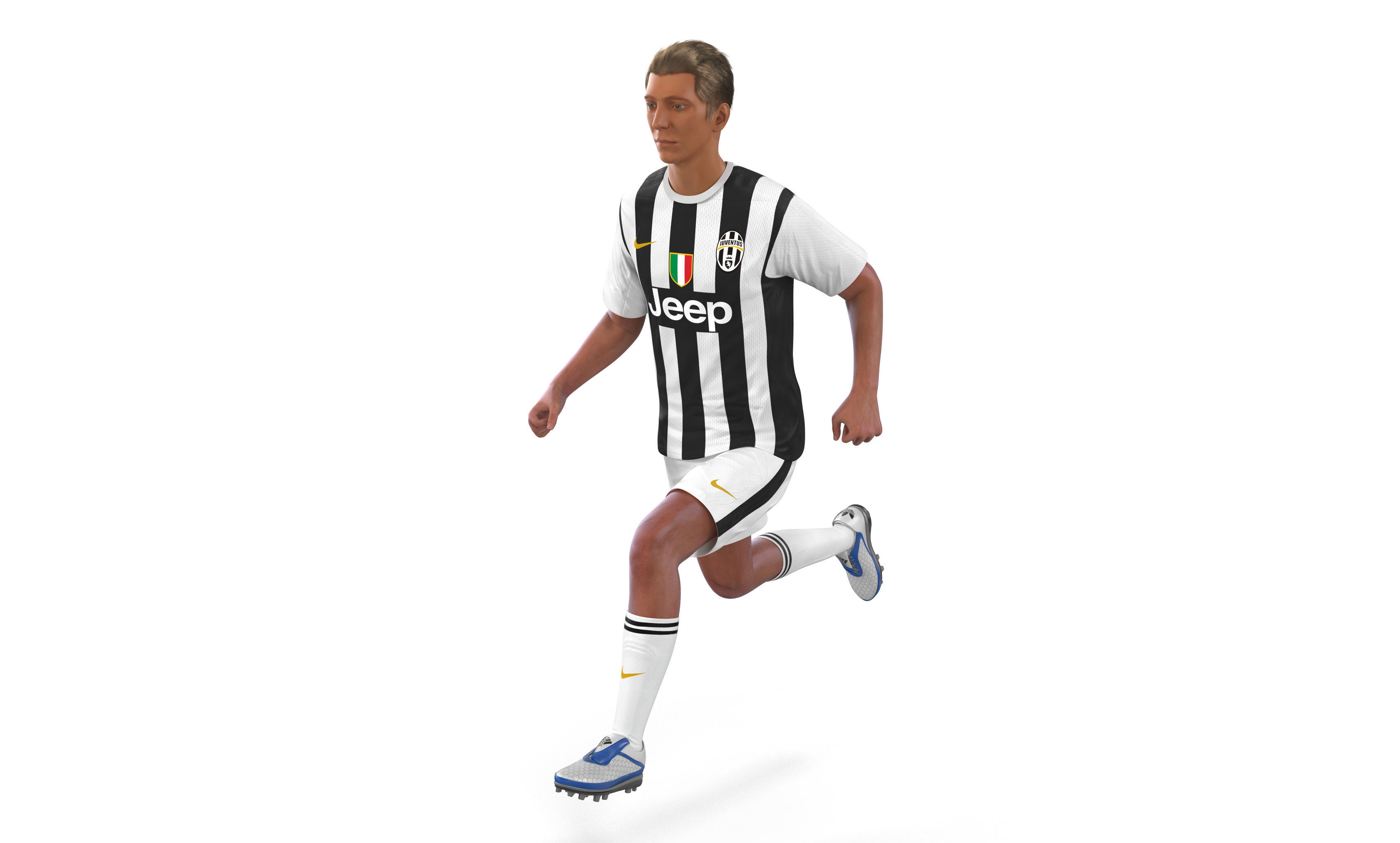 Soccer Player Juventus Rigged 3D Model